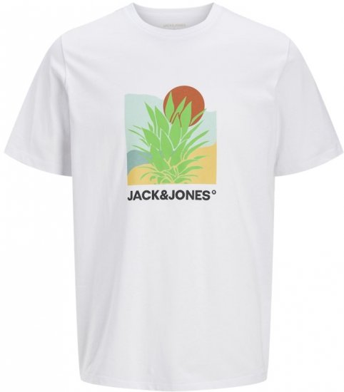 Jack & Jones Barbados Graphic Crew Neck T-Shirt White - Camisetas - Camisetas - 2XL-14XL