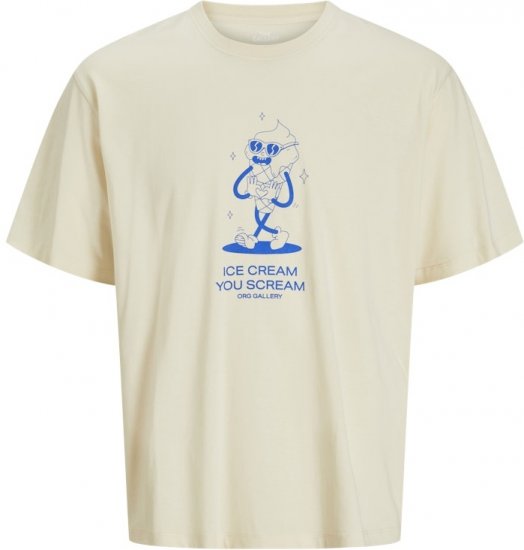 Jack & Jones Unexpect Crew Neck T-Shirt Antique White - Camisetas - Camisetas - 2XL-14XL
