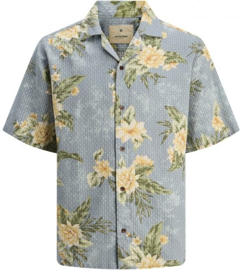 Jack & Jones Vincent Resort Print Relaxed Fit Shirt Coronet Blue - Camisas - Camisas 2XL-10XL