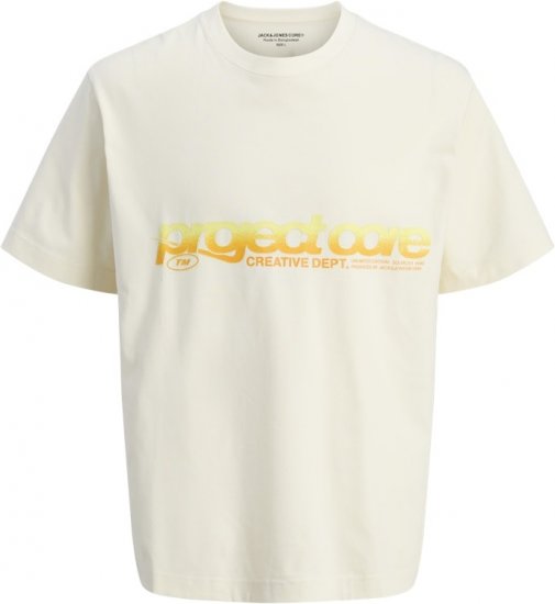 Jack & Jones Project Core Loose Fit Summer T-Shirt Off White - Camisetas - Camisetas - 2XL-14XL
