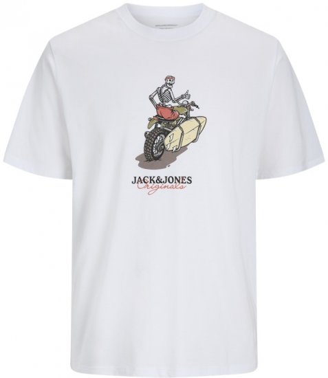 Jack & Jones Skull Coast Crew Neck T-Shirt Bright White - Camisetas - Camisetas - 2XL-14XL