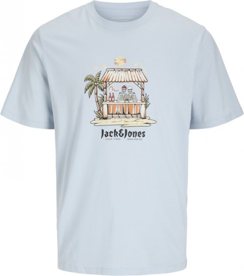 Jack & Jones Skull Coast Crew Neck T-Shirt Light Blue - Camisetas - Camisetas - 2XL-14XL