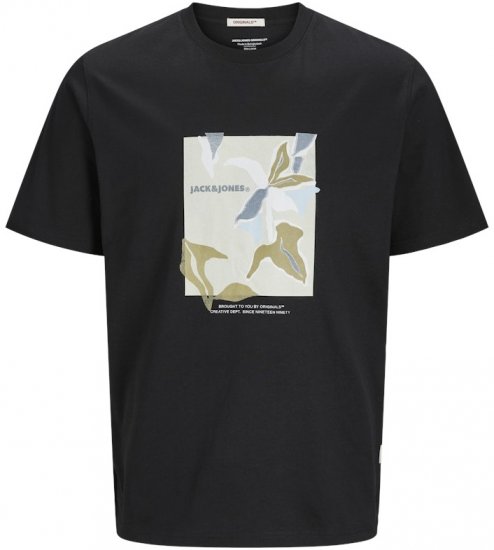 Jack & Jones Almeria Front Print Crew Neck T-Shirt Black - Camisetas - Camisetas - 2XL-14XL