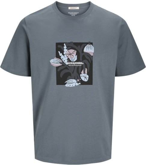 Jack & Jones Almeria Front Print Crew Neck T-Shirt Grey - Camisetas - Camisetas - 2XL-14XL