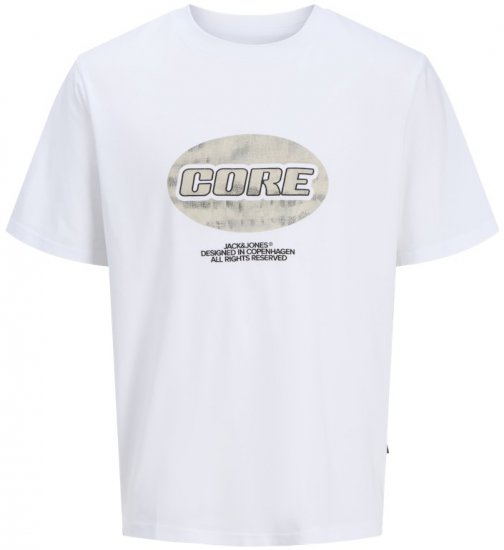Jack & Jones Lido Core Front Print T-Shirt Bright White - Camisetas - Camisetas - 2XL-14XL