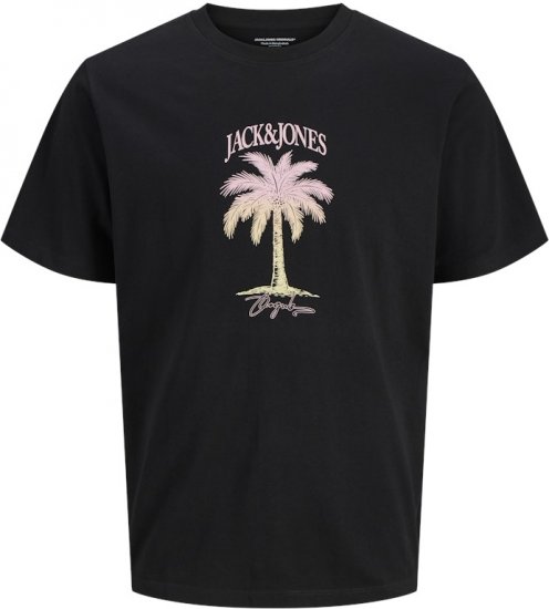 Jack & Jones Almeria Crew Neck T-Shirt Black - Camisetas - Camisetas - 2XL-14XL