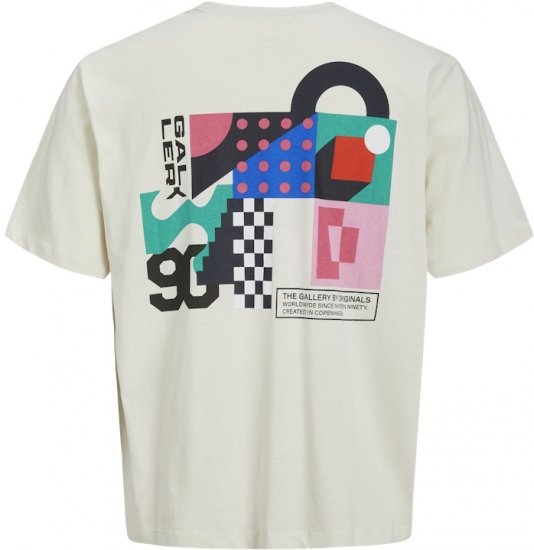 Jack & Jones Fold Crew Neck T-Shirt Antique White - Camisetas - Camisetas - 2XL-14XL