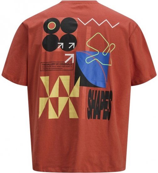 Jack & Jones Fold Crew Neck T-Shirt Red - Camisetas - Camisetas - 2XL-14XL