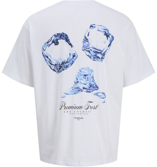Jack & Jones Marina Crew Neck T-Shirt Bright White/Premium Frost - Camisetas - Camisetas - 2XL-14XL