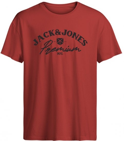 Jack & Jones Blurobar Crew Neck T-Shirt Red - Camisetas - Camisetas - 2XL-14XL