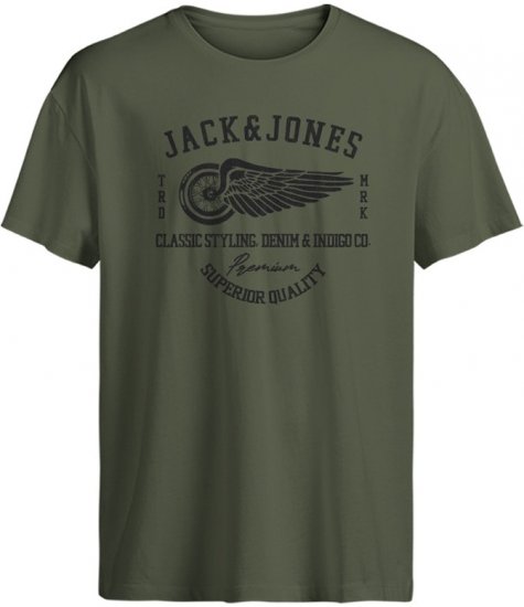 Jack & Jones Blurobar Crew Neck T-Shirt Green - Camisetas - Camisetas - 2XL-14XL