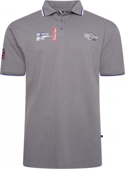 Kam Jeans 5512 1985 Racing Team Polo Shadow Grey - Polos - Polos 2XL-8XL