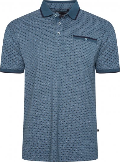 Kam Jeans 5517 Geo-Print Polo Blue - Polos - Polos 2XL-8XL