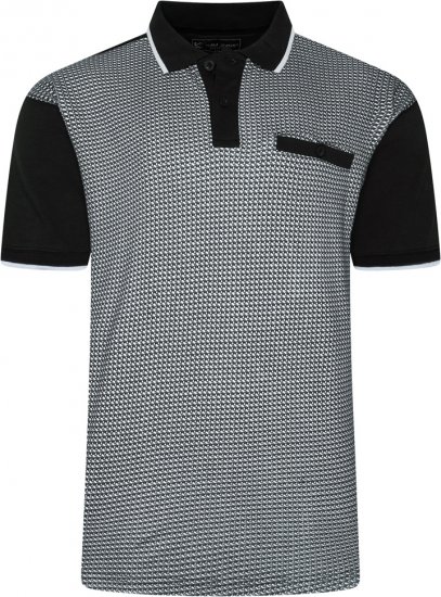 Kam Jeans 5518 Smart Mini Geo-Print Polo Black - Polos - Polos 2XL-8XL