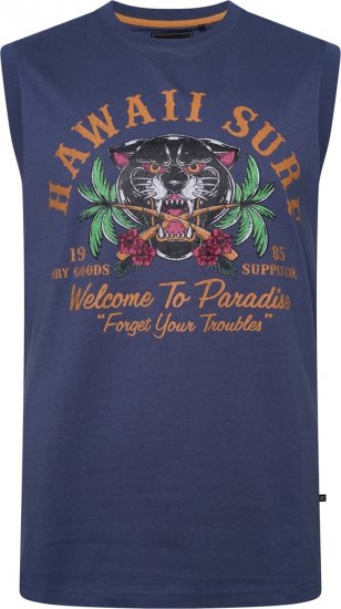Kam Jeans 5763 Hawaii Surf Vest Vintage Indigo - Camisetas - Camisetas - 2XL-14XL