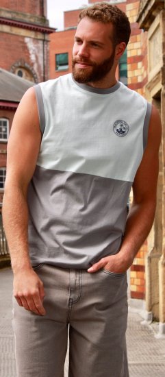 Kam Jeans 5764 Palm Springs Vest Sleeveless T-Shirt Griffin Grey - Camisetas - Camisetas - 2XL-14XL