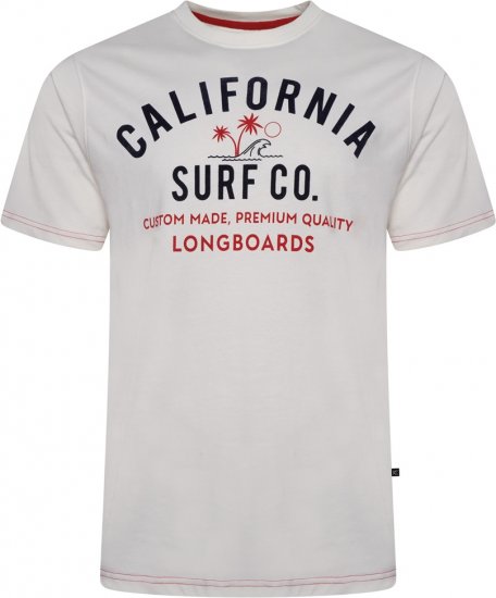 Kam Jeans 5766 California Surf Co T-Shirt Vintage White - Camisetas - Camisetas - 2XL-14XL