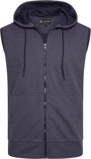 Kam Jeans 7077 Textured Interlock Sleeveless Hoodie Indigo - Sudaderas - Sudaderas 2XL-12XL