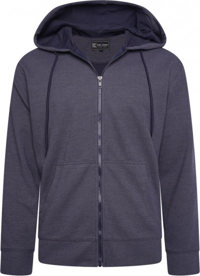 Kam Jeans 7078 Textured Interlock Hoody Indigo - Sudaderas - Sudaderas 2XL-12XL