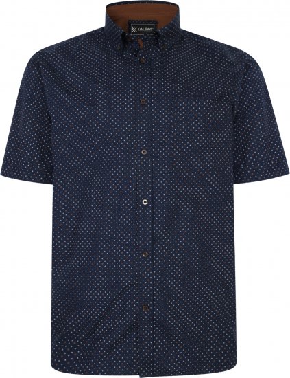 Kam Jeans P019 Premium Floral Short Sleeve Shirt Navy - Camisas - Camisas 2XL-10XL