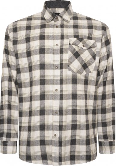 Kam Jeans P040 Premium Flannel Retro Check Shirt Charcoal - Camisas - Camisas 2XL-10XL