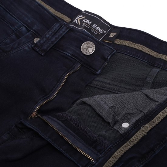 Kam Jeans Pepe Knitted Denim Shorts Blue-Black - Pantalones cortos - Pantalones cortos W40-W60