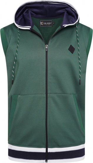Kam Jeans TS005 Retro Tracky Set (Shorts/Sleeveless Hoodie) Racing Green - Todos prendas - Ropa tallas grandes hombre