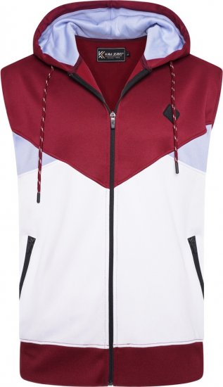 Kam Jeans TS006 Retro Pannelled Tracky Set (Shorts/Sleeveless Hoodie) Red - Chándales - Chándales Tallas Grandes Hombre
