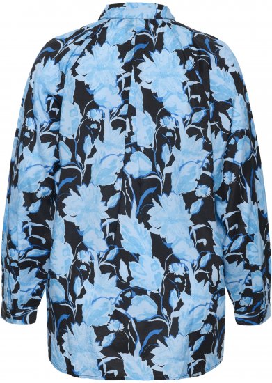 Kaffe Curve Sasja Camisa de manga larga Blue Snake Flower - Blusas y túnicas - 