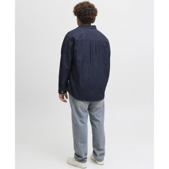 Jack & Jones Norrebro Denim Long Sleeve Shirt Dark Blue Denim - Camisas - Camisas 2XL-10XL
