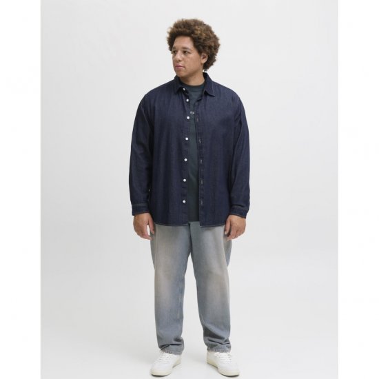 Jack & Jones Norrebro Denim Long Sleeve Shirt Dark Blue Denim - Camisas - Camisas 2XL-10XL