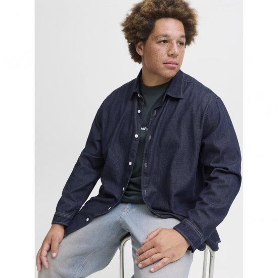 Jack & Jones Norrebro Denim Long Sleeve Shirt Dark Blue Denim - Camisas - Camisas 2XL-10XL