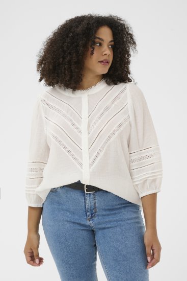Kaffe Curve Liwa Shirt Chalk - Blusas tipo camisa - 
