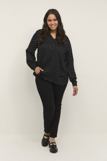 Kaffe Curve Joy Blusa Negro/Blanco De Lunares - Blusas y túnicas - 