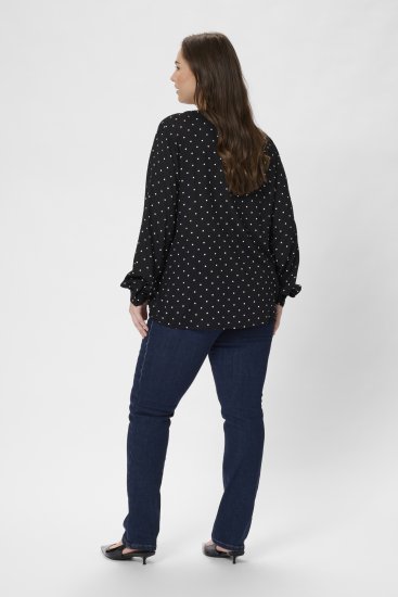 Kaffe Curve Joy Blusa Negro/Blanco De Lunares - Blusas y túnicas - 