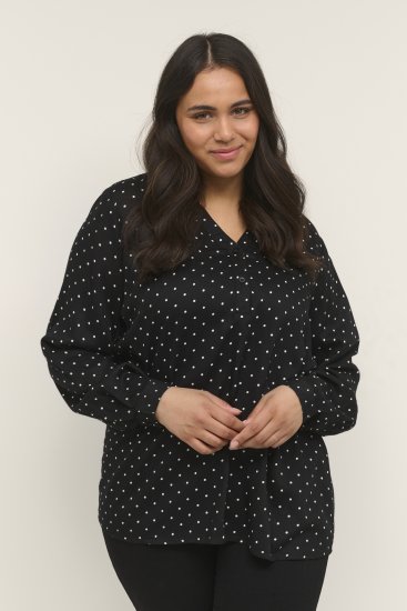 Kaffe Curve Joy Blusa Negro/Blanco De Lunares - Blusas y túnicas - 