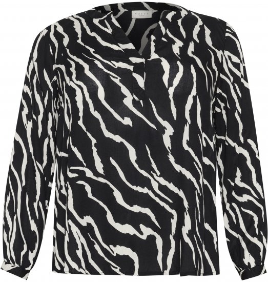 Kaffe Curve Mirta Tilly Blusa Negro/Antique Estampado De Cebra - Blusas y túnicas - 