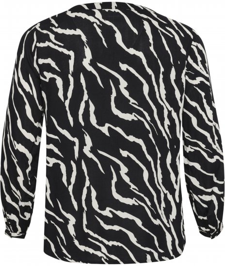 Kaffe Curve Mirta Tilly Blusa Negro/Antique Estampado De Cebra - Blusas y túnicas - 