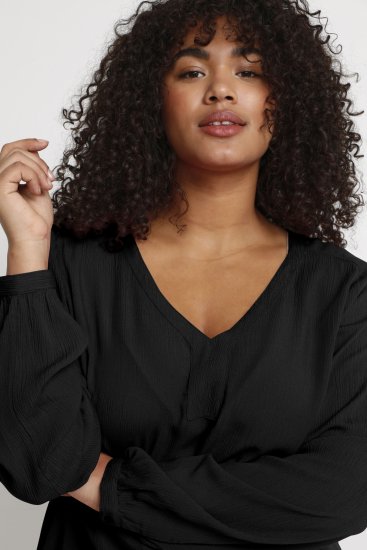 Kaffe Curve Ami Manga larga Blusa Negro intenso - Camisetas - 