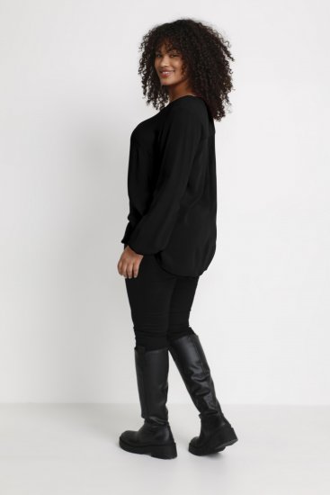 Kaffe Curve Ami Manga larga Blusa Negro intenso - Camisetas - 
