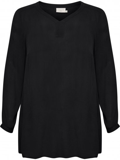 Kaffe Curve Ami Manga larga Túnica Negro intenso - Camisetas - 