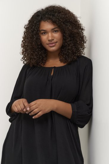 Kaffe Curve Ami Manga 3/4 Túnica Negro intenso - Camisetas - 