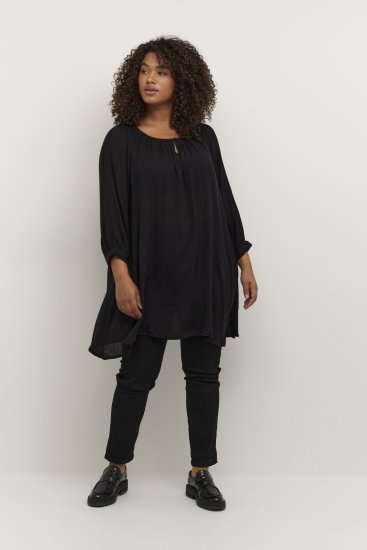 Kaffe Curve Ami Manga 3/4 Túnica Negro intenso - Camisetas - 