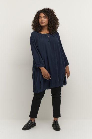 Kaffe Curve Ami Manga 3/4 Túnica Azul marino medianoche - Camisetas - 