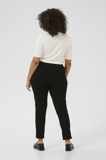 Kaffe Curve Jia Pantalones con cinturón Negro intenso - Vaqueros & Pantalones de Mujer Tallas Grandes – Plus Size - 