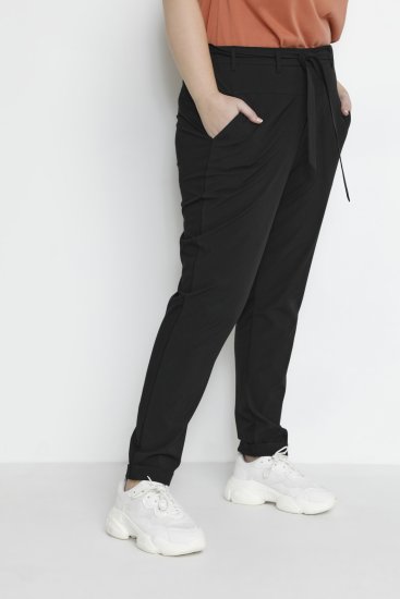 Kaffe Curve Jia Pantalones con cinturón Negro intenso - Vaqueros & Pantalones de Mujer Tallas Grandes – Plus Size - 