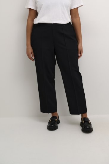 Kaffe Curve Sakira Pantalones cropped Negro intenso - Vaqueros & Pantalones de Mujer Tallas Grandes – Plus Size - 