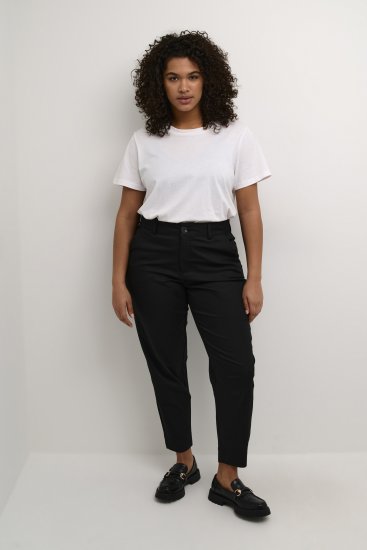 Kaffe Curve Leana Pantalones Chino 7/8 Negro Profundo - Vaqueros & Pantalones de Mujer Tallas Grandes – Plus Size - 