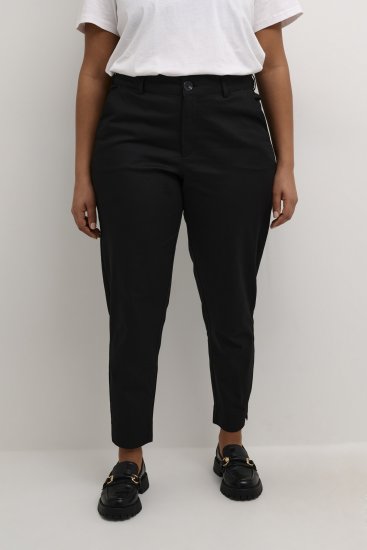 Kaffe Curve Leana Pantalones Chino 7/8 Negro Profundo - Vaqueros & Pantalones de Mujer Tallas Grandes – Plus Size - 