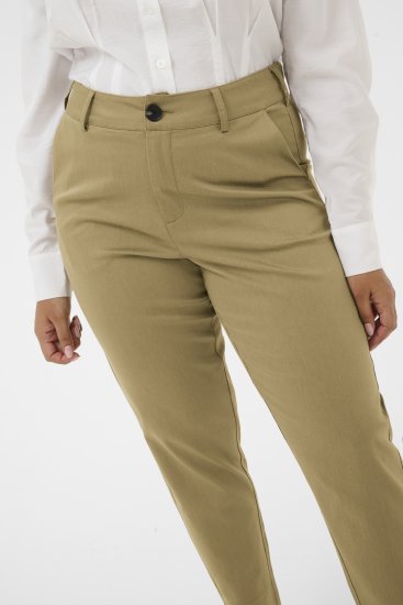 Kaffe Curve Leana Pantalones Chino 7/8 Roble Petrificado - Vaqueros & Pantalones de Mujer Tallas Grandes – Plus Size - 